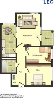 Foto - Wohnung zum Mieten in Düsseldorf 759,00 € 68.99 m²