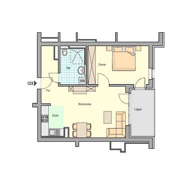 Foto - Wohnung zum Mieten in Nürnberg 642,51 € 55.87 m²