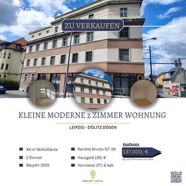 Foto - Wohnung zum Kaufen in Leipzig Dölitz-Dösen 137.000,00 € 44 m²