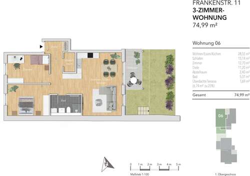 Foto - Wohnung zum Kaufen in Karlsbad 405.000,00 € 74.99 m²