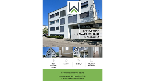 Foto - Wohnung zum Kaufen in Grenzach-Wyhlen 460.000,00 € 119.2 m²