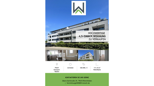 Foto - Wohnung zum Kaufen in Grenzach-Wyhlen 420.000,00 € 111.2 m²