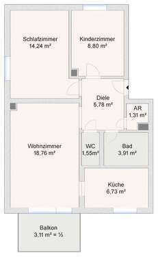 Foto - Wohnung zum Kaufen in Augsburg 245.000,00 € 64 m²