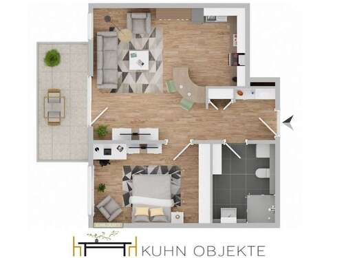 Foto - Wohnung zum Kaufen in Ludwigshafen am Rhein 255.000,00 € 58 m²
