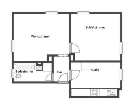 Foto - Wohnung zum Mieten in Dortmund 481,00 € 52.7 m²