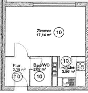 Foto - Wohnung zum Mieten in Berlin 470,14 € 26.76 m²