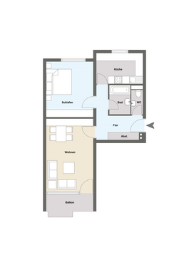Foto - Wohnung zum Mieten in Nürnberg 690,00 € 59.86 m²