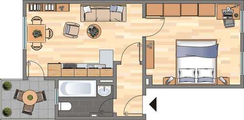 Foto - Wohnung zum Mieten in Dortmund 339,00 € 35.09 m²