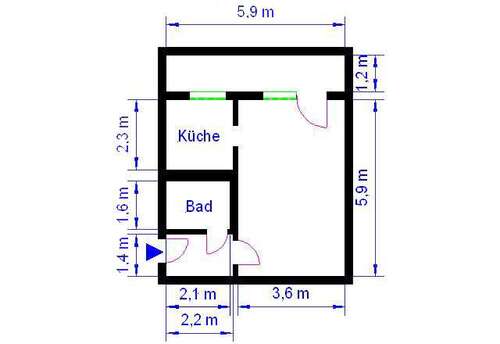Foto - Wohnung zum Mieten in Magdeburg 200,20 € 36.4 m²