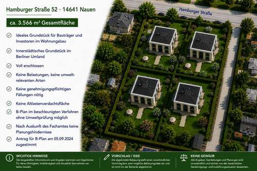 Foto - Grundstück zu verkaufen in Nauen 1.095.000,00 € 3566 m²