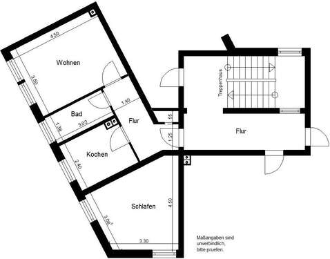 Foto - Wohnung zum Mieten in Nordhausen 324,00 € 48.36 m²
