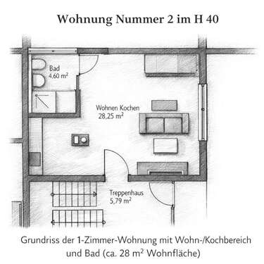 Foto - Wohnung zum Mieten in Schöntal Teilort Sindelorf 330,00 € 34 m²