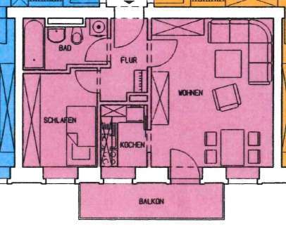 Foto - Wohnung zum Mieten in Chemnitz 240,00 € 44 m²