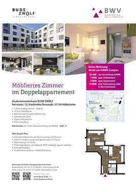 Foto - Wohnung zum Mieten in Hildesheim 600,00 € 25.5 m²