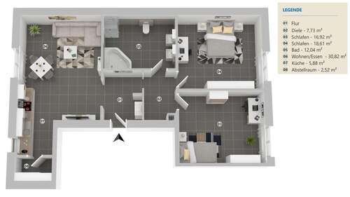 Foto - Wohnung zum Mieten in kaiserslautern 860,00 € 88 m²