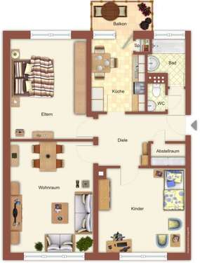 Foto - Wohnung zum Mieten in Mönchengladbach 750,00 € 80.42 m²