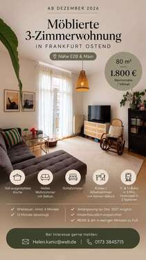 Foto - Wohnung zum Mieten in Frankfurt am Main 1.500,00 € 80 m²
