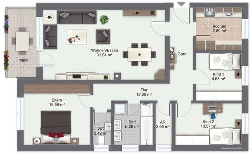 Foto - Wohnung zum Mieten in Deggendorf 900,00 € 100 m²