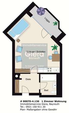 Foto - Wohnung zum Mieten in Bayreuth 495,00 € 36 m²