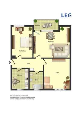 Foto - Wohnung zum Mieten in Unna 449,00 € 60 m²