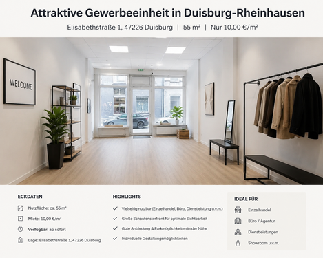 Foto - Einzelhandel in Duisburg 500,00 € 55 m²