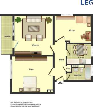 Foto - Wohnung zum Mieten in Siegburg 597,00 € 63.75 m²
