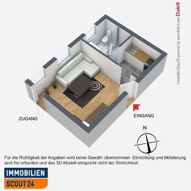 Foto - Wohnung zum Mieten in Weil im Schönbuch 290,00 € 23 m²