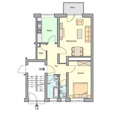 Foto - Wohnung zum Mieten in Feucht 502,41 € 61.27 m²