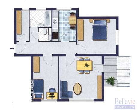 Foto - Wohnung zum Kaufen in Frankfurt am Main Niederursel 369.000,00 € 70 m²