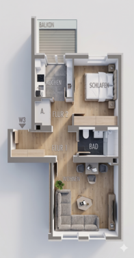 Foto - Wohnung zum Mieten in Plauen 320,00 € 52 m²
