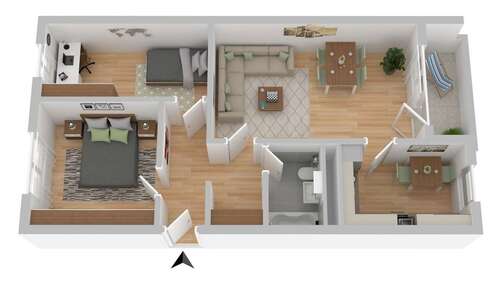 Foto - Wohnung zum Mieten in Rostock 540,00 € 63.5 m²