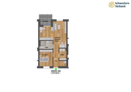 Foto - Wohnung zum Mieten in Külsheim 706,00 € 60.1 m²