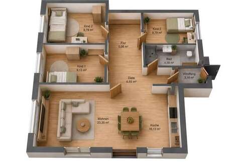 Foto - Wohnung zum Mieten in Ahnatal-Weimar 1.100,00 € 100 m²