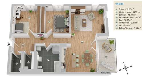 Foto - Wohnung zum Kaufen in Niedersachsen - Wolfsburg 429.000,00 € 110 m²