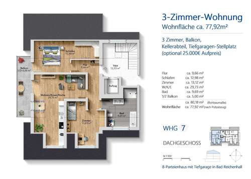 Foto - Wohnung zum Kaufen in Bad Reichenhall 491.000,00 € 77.92 m²