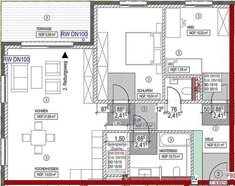 Foto - Wohnung zum Mieten in Düren 1.380,00 € 103 m²