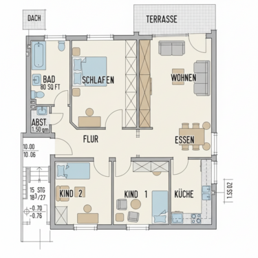 Foto - Wohnung zum Mieten in Braunschweig 945,00 € 90 m²