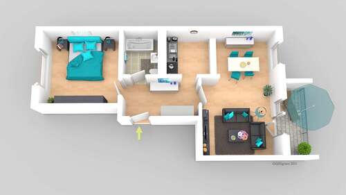 Foto - Wohnung zum Mieten in Schönebeck 289,00 € 48 m²