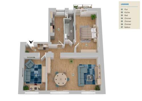 Foto - Wohnung zum Mieten in Düsseldorf 1.810,00 € 90 m²