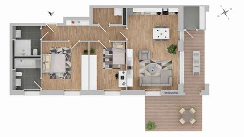 Foto - Wohnung zum Mieten in Dormagen 1.132,00 € 87.04 m²