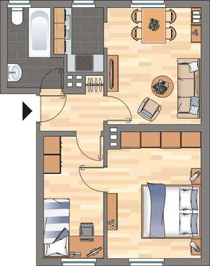 Foto - Wohnung zum Mieten in Wilhelmshaven 339,00 € 44.58 m²