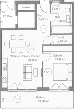 Foto - Wohnung zum Kaufen in Frankfurt Am Main 379.000,00 € 57.75 m²
