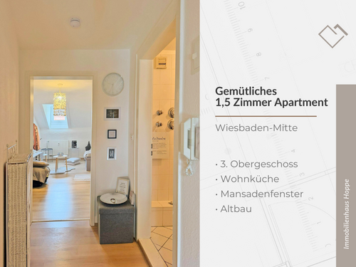 Foto - Wohnung zum Mieten in Wiesbaden 580,00 € 42 m²