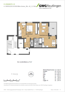 Foto - Wohnung zum Mieten in Metzingen 962,50 € 77 m²