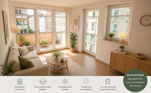 Foto - Wohnung zum Mieten in Leipzig 1.100,00 € 68.72 m²