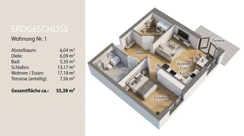 Foto - Wohnung zum Kaufen in Hemmoor 260.295,00 € 55.38 m²