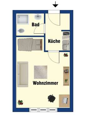 Foto - Wohnung zum Mieten in Fulda 370,00 € 26.74 m²