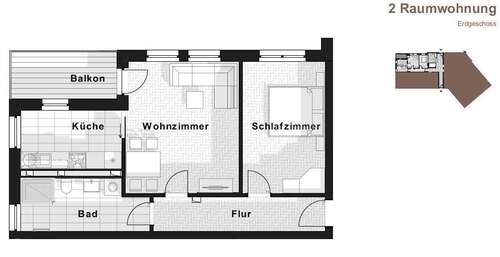 Foto - Wohnung zum Mieten in Dresden 625,00 € 59.58 m²