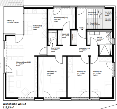 Foto - Wohnung zum Mieten in Neckarsulm 1.578,35 € 115.63 m²