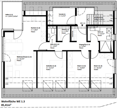 Foto - Wohnung zum Mieten in Neckarsulm 1.165,85 € 85.41 m²